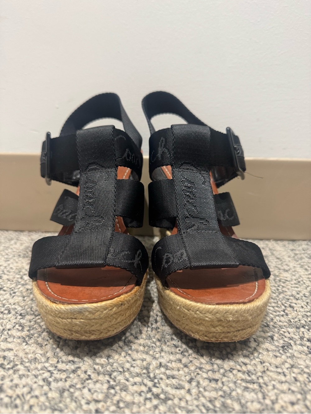 COACH Black Espadrille Wedge Sandals - Women